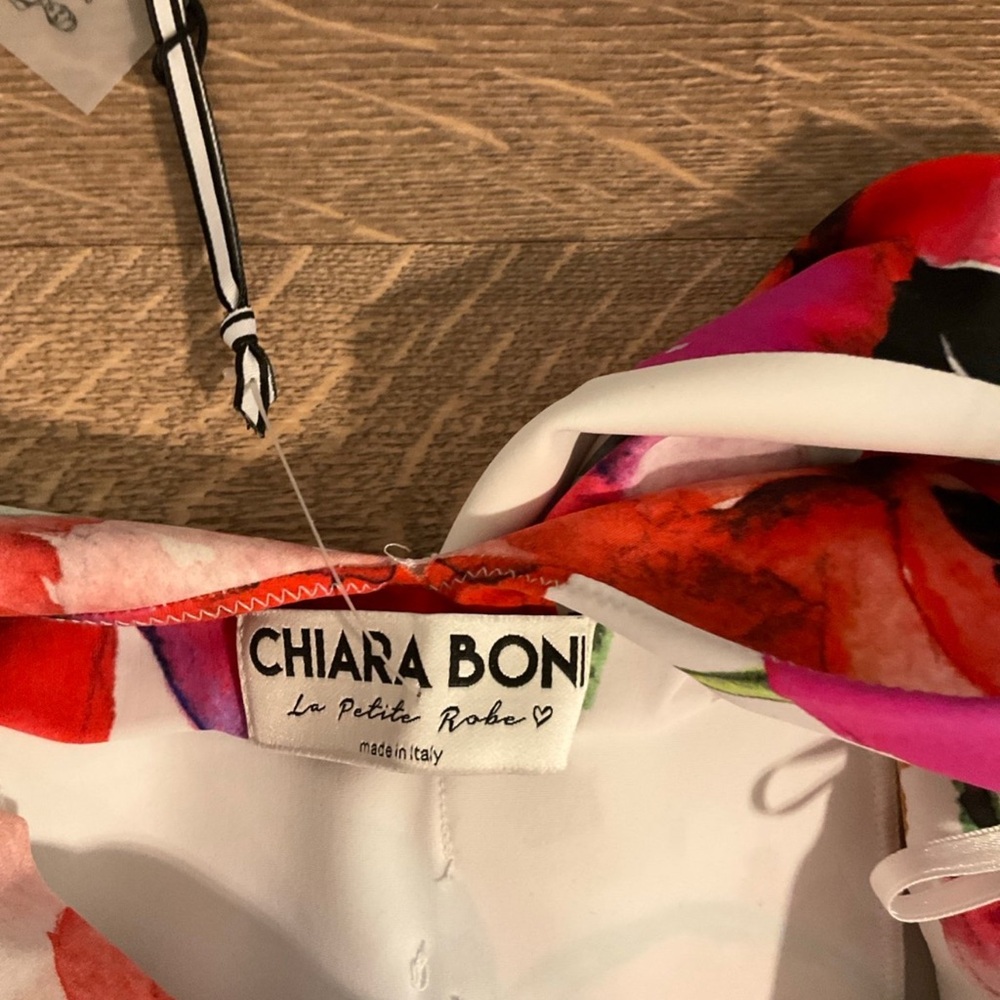 Chiara Boni Madereh Print floral, sleeveless, plunge back midi dress, 2, NWT! - Picture 8 of 15